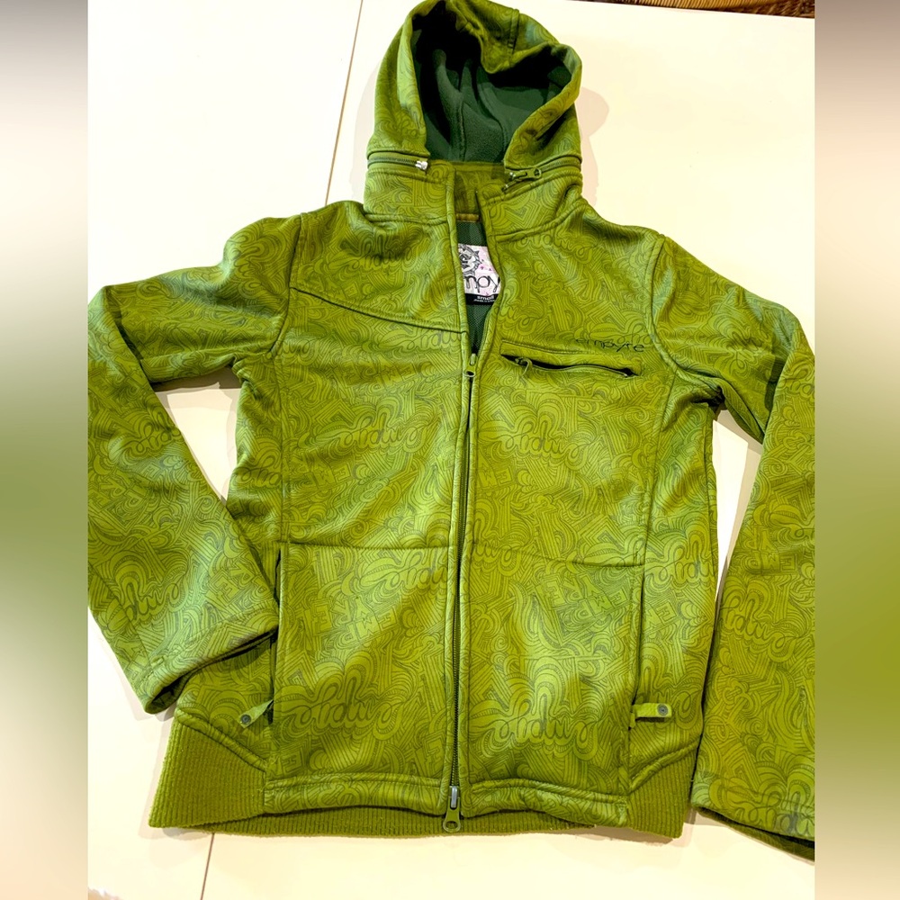 Empyre Snow Jacket Hoodie zi pup fleece liner green size small